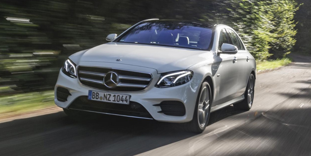 mercedes-Benz E300de Plug-in Hybrid on the road
